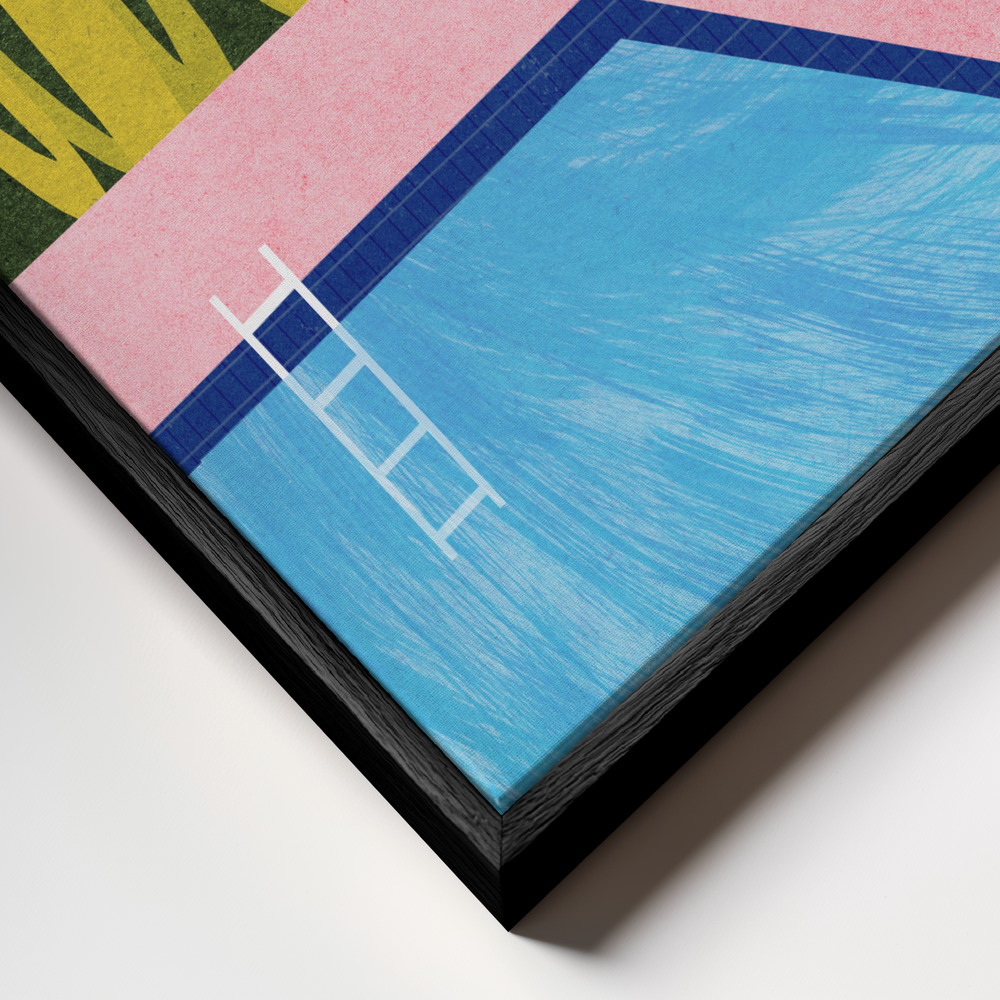 Toile - Swimming Pool cadre en gros plan - cadre noir