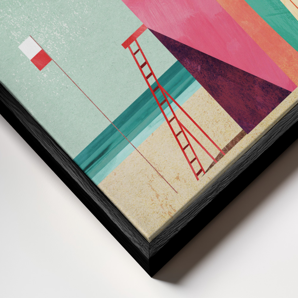 Canvas schilderi - Surf Hut frame close-up - zwart frame