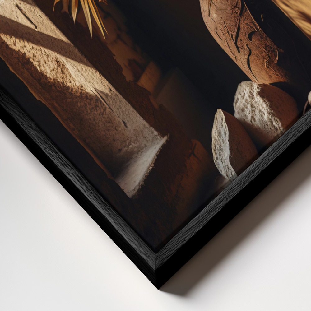 Canvas print - Still Life Impressions No 10 frame close up - black frame