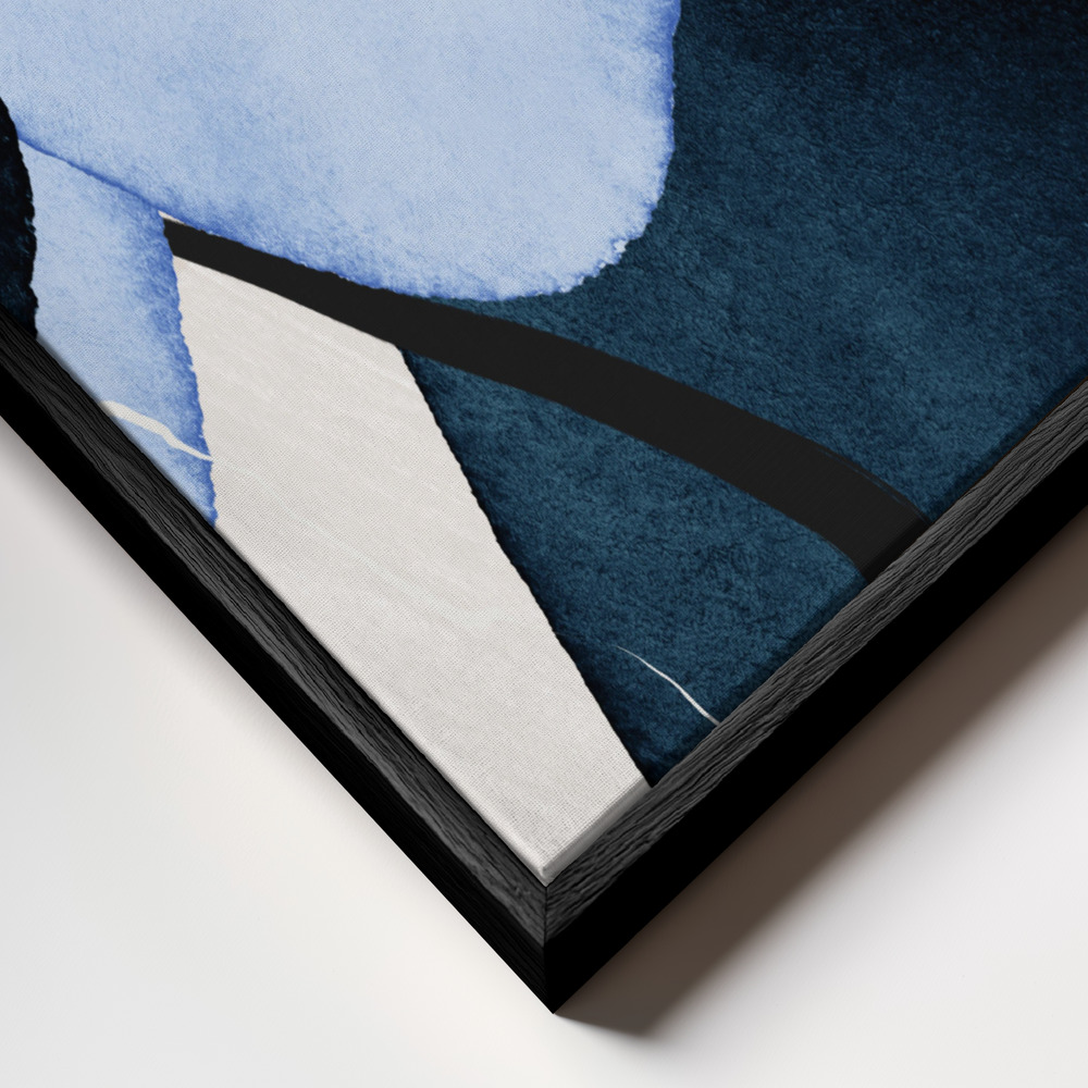 Canvas schilderi - Shapley Blue-2 frame close-up - zwart frame