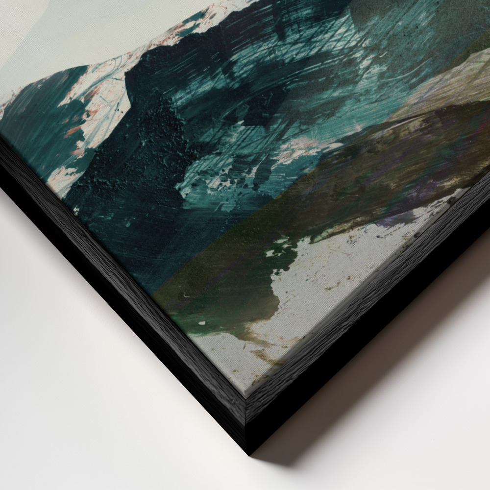 Toile - Mountains No2 cadre en gros plan - cadre noir