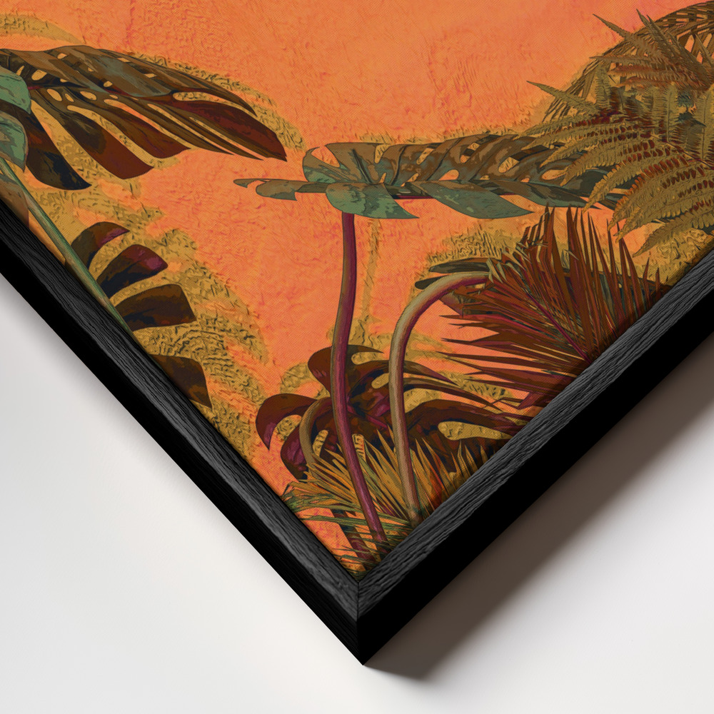 Toile - TROPICAL WALL cadre en gros plan - cadre noir