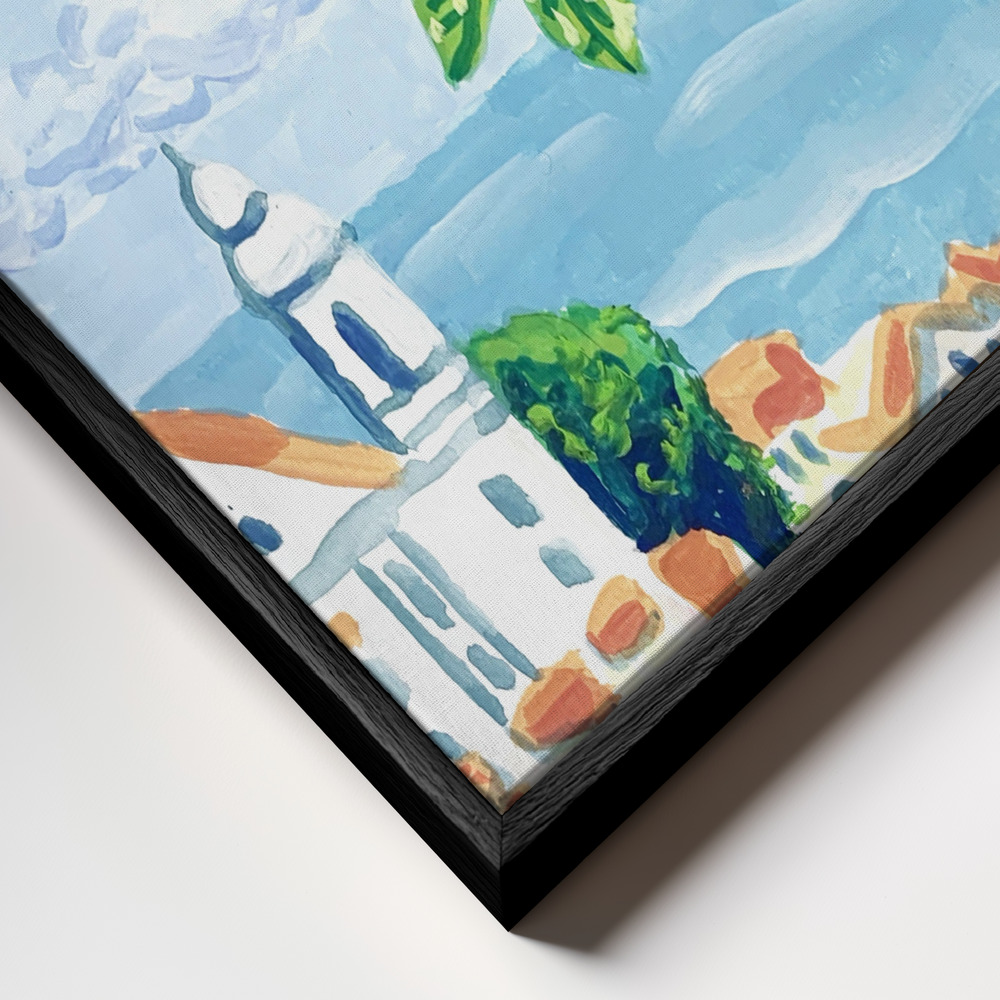 Canvas print - Lisbon frame close up - black frame