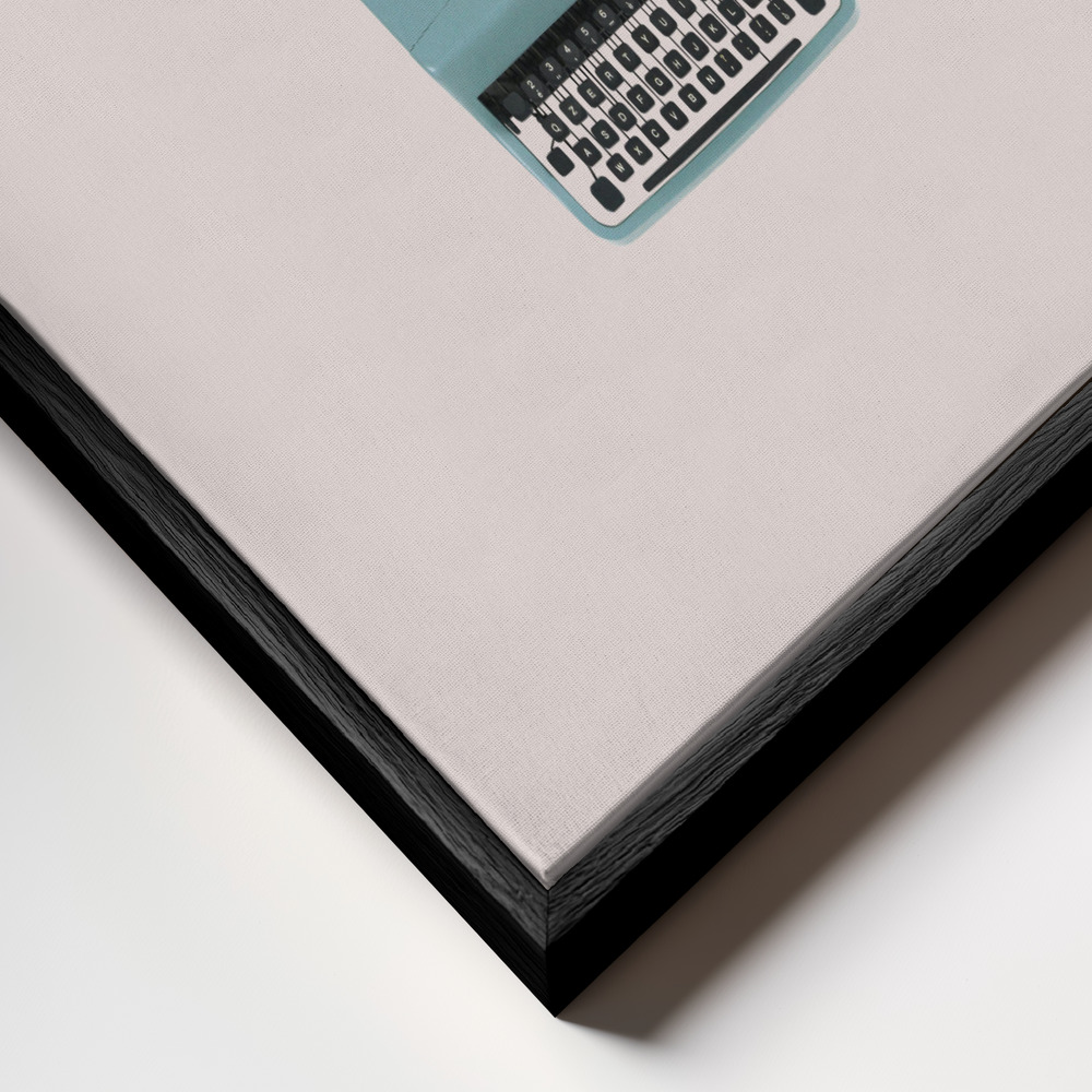 Canvas schilderi - Botanical typewriter frame close-up - zwart frame