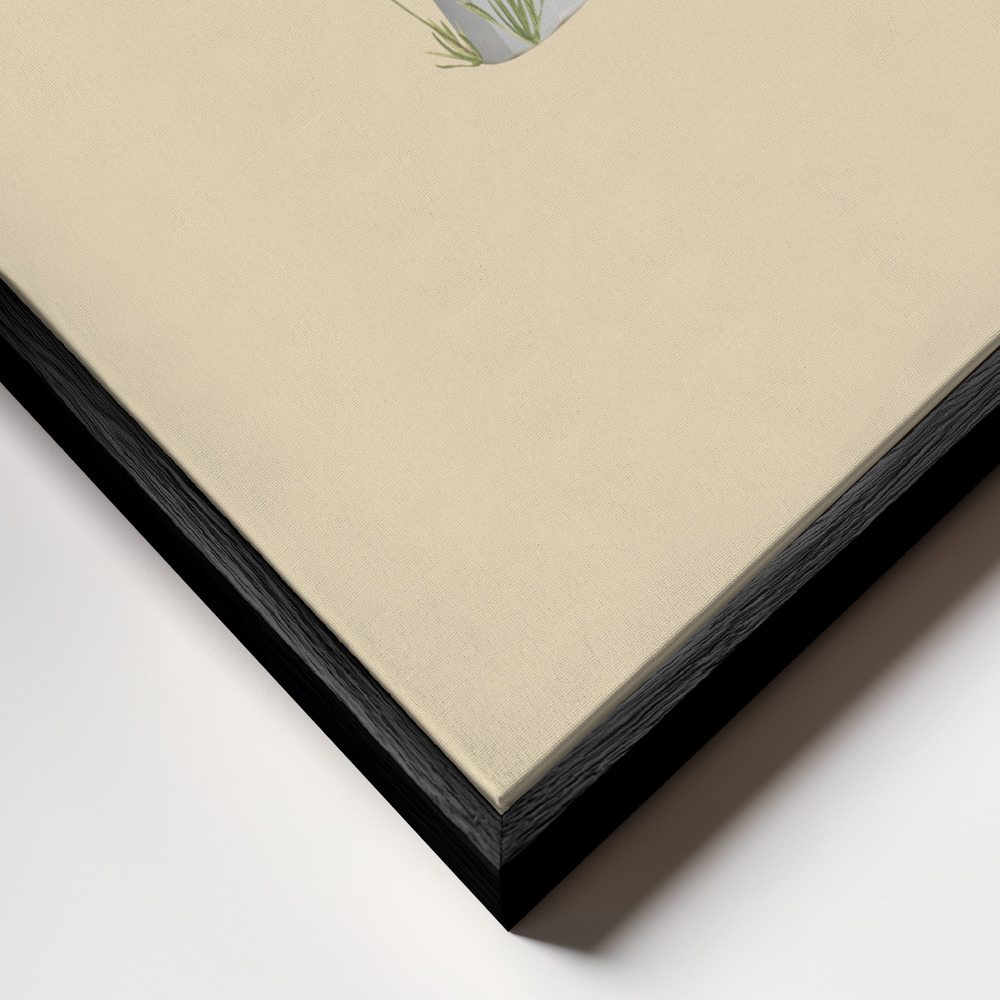 Canvas schilderi - Floral moka express frame close-up - zwart frame