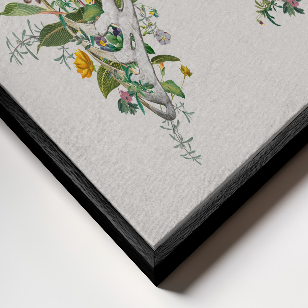 Canvas schilderi - Floral thorax frame close-up - zwart frame