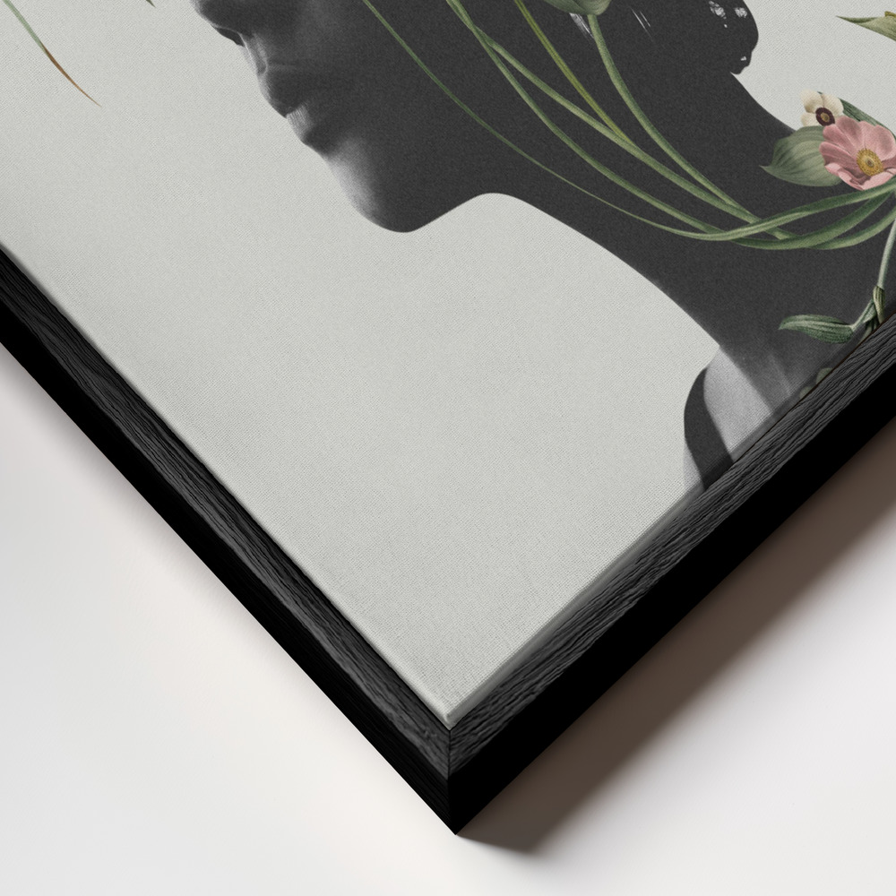 Canvas schilderi - Lily flower frame close-up - zwart frame