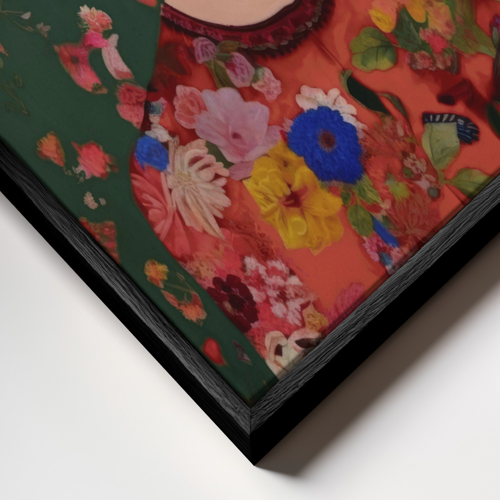 Canvas print - The Love Of Flowers frame close up - black frame
