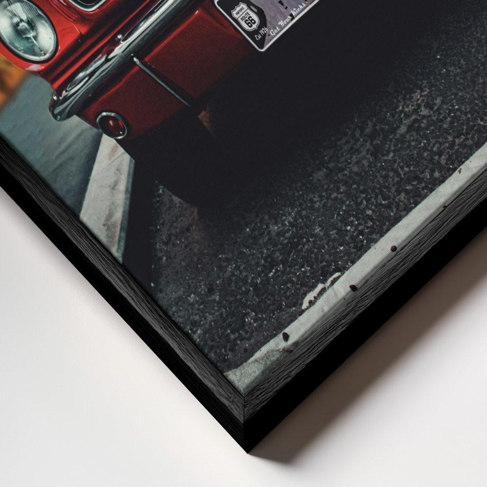 Canvas schilderi - Vintage Car Love frame close-up - zwart frame