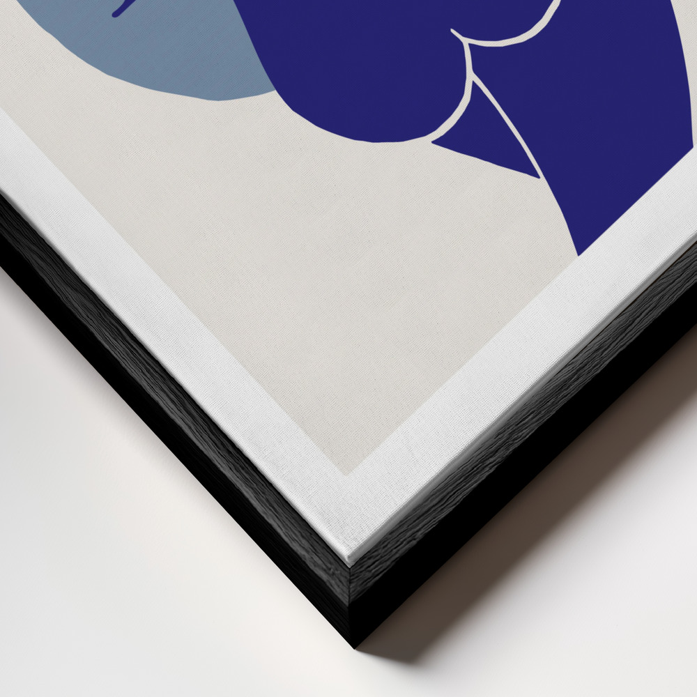 Canvas print - Femme Bleu frame close up - black frame