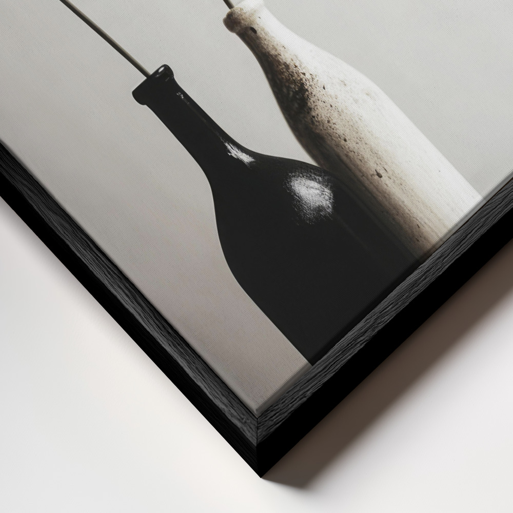Toile - Black And White Vase No 2 cadre en gros plan - cadre noir
