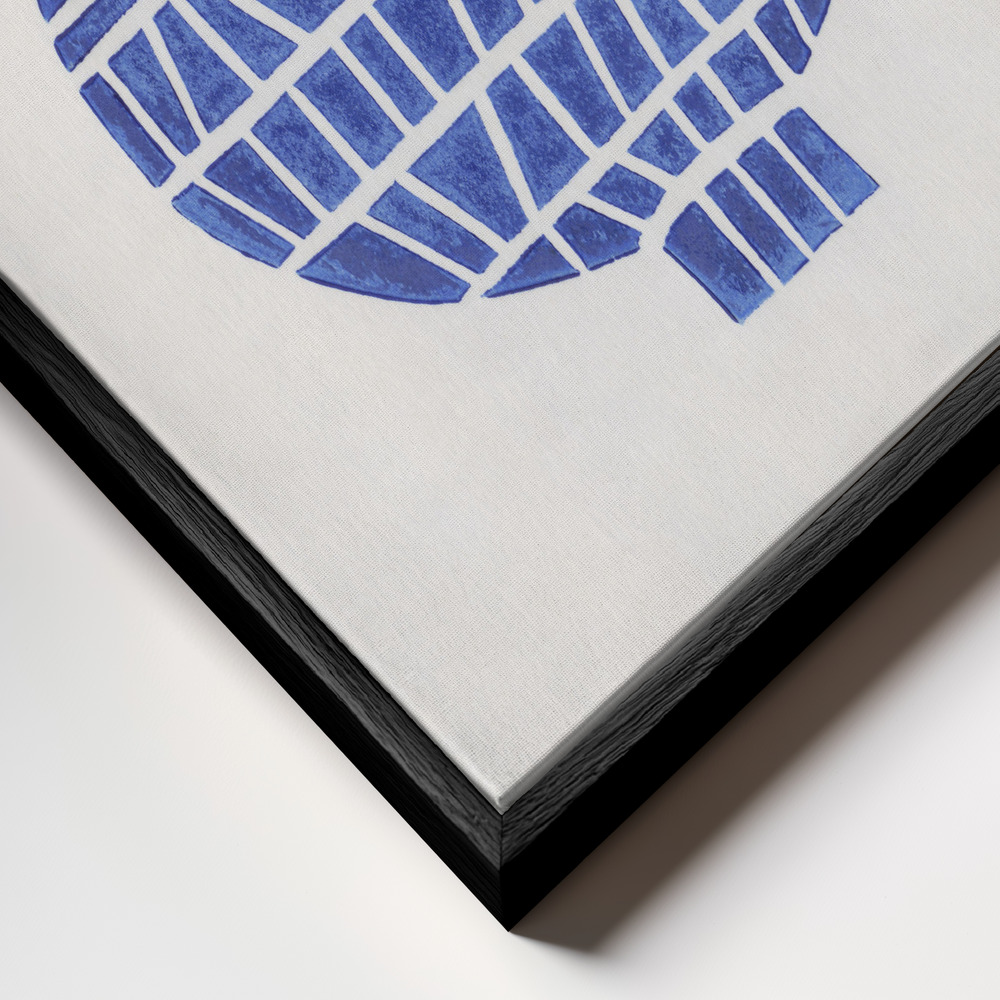 Canvas schilderi - Linocut Vase #6 frame close-up - zwart frame