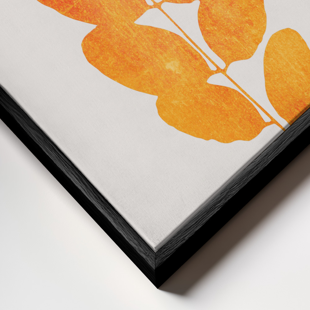 Canvas print - Oak Leaf frame close up - black frame