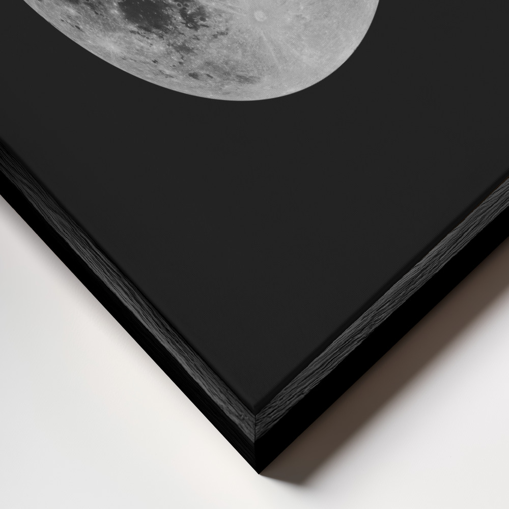 Lienzo - Solar System Moon primer plano del marco - marco negro