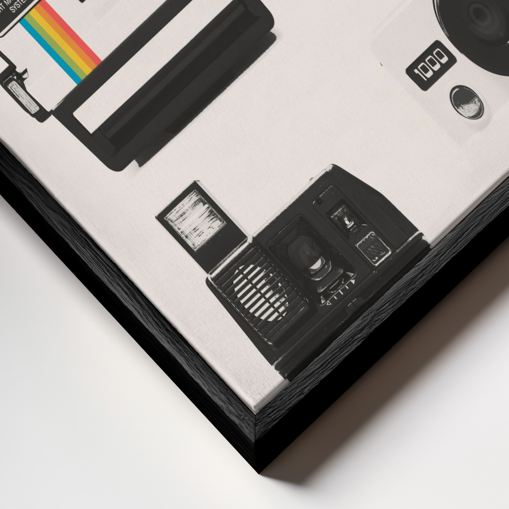 Canvas schilderi - Instant Camera Collection frame close-up - zwart frame