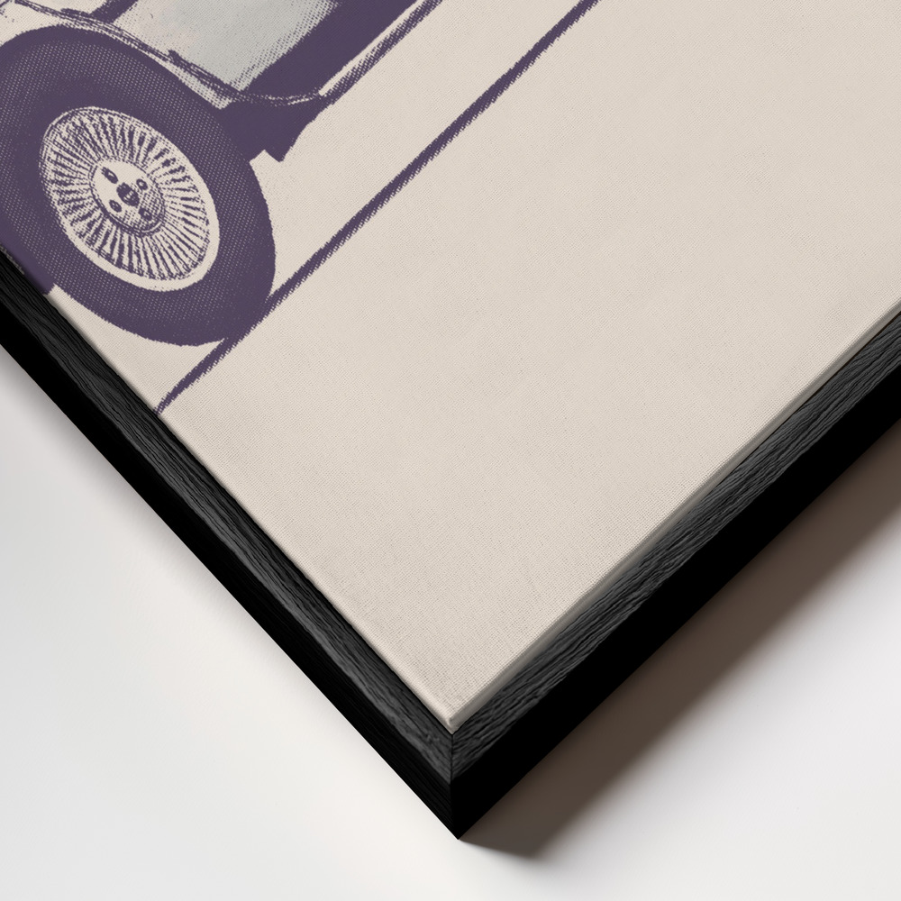 Toile - Delorean cadre en gros plan - cadre noir