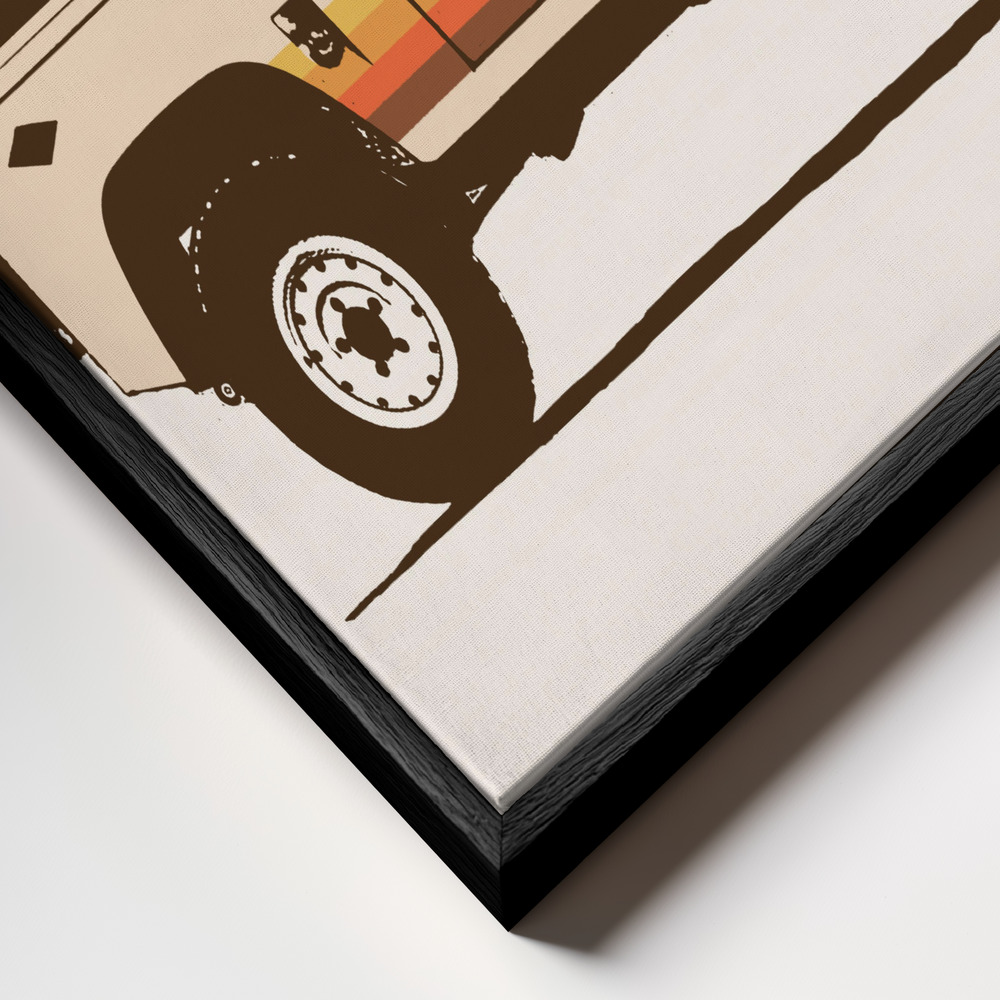 Canvas schilderi - Black Panther On Car frame close-up - zwart frame