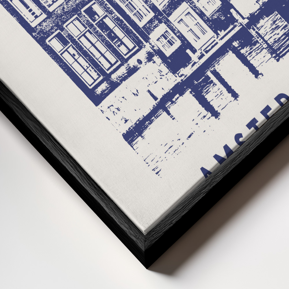 Lærred - Amsterdam ★★★ ramme nærbillede - sort ramme