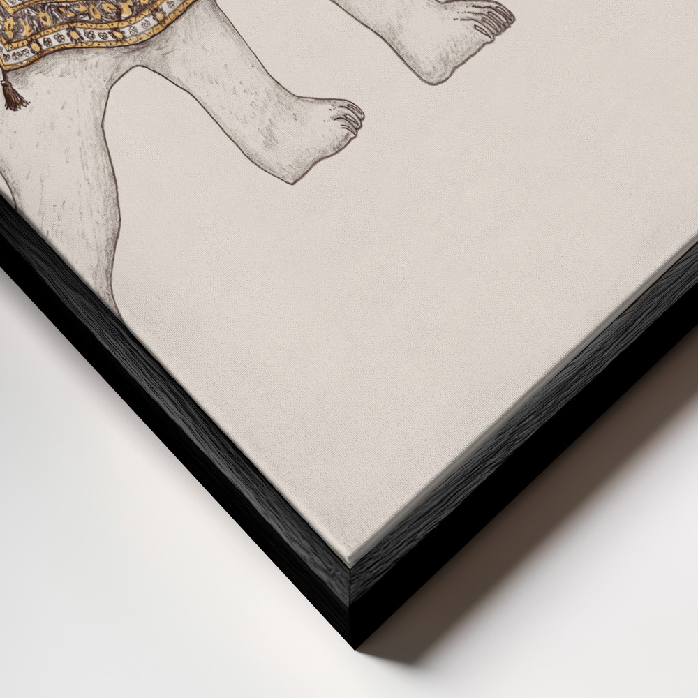 Canvas print - Ours Blanc frame close up - black frame