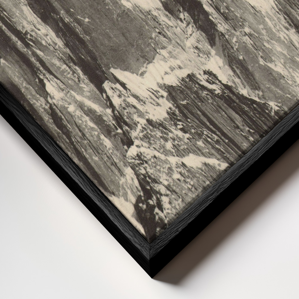 Canvas schilderi - Mountainscape frame close-up - zwart frame