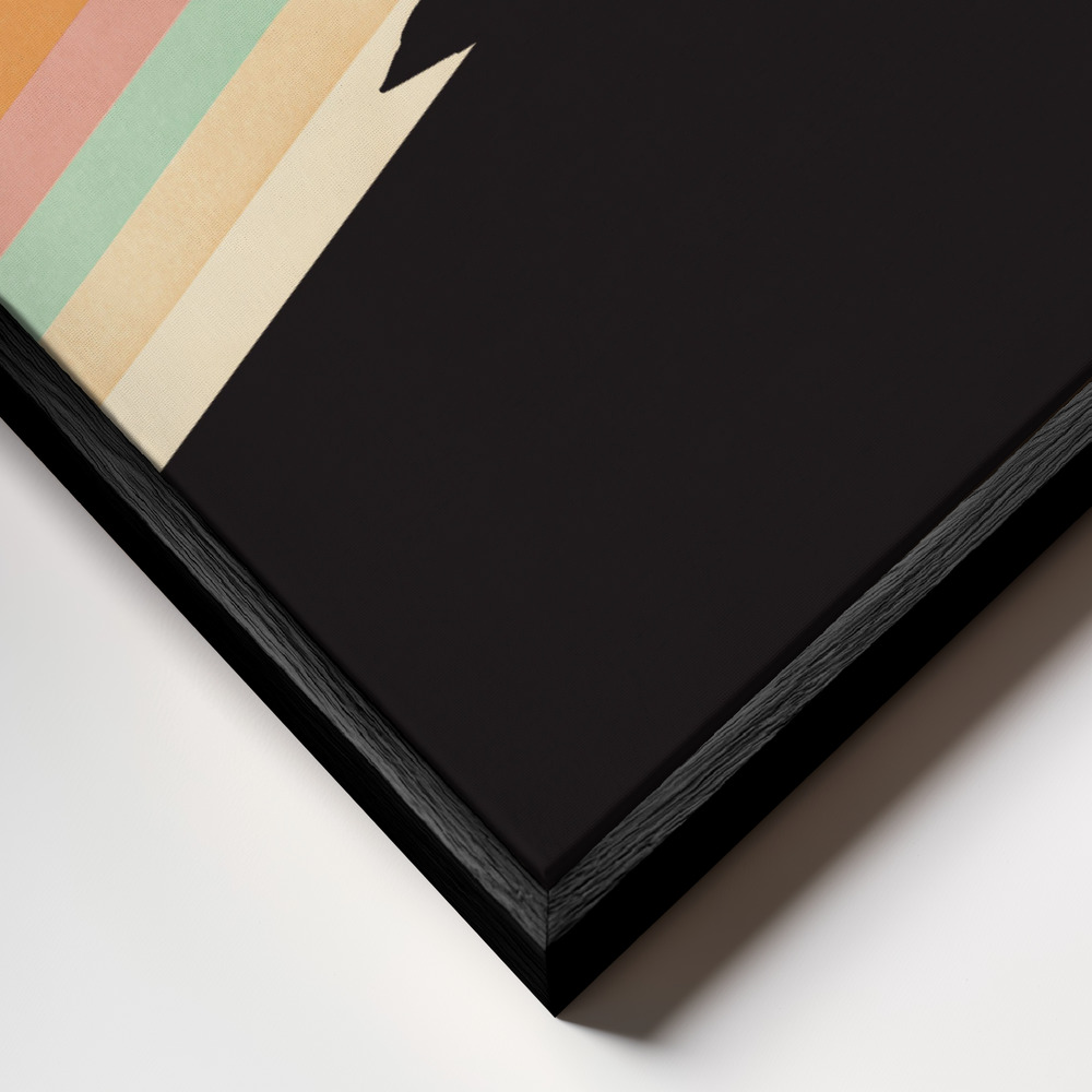 Canvas print - Space Ship Rainbow frame close up - black frame