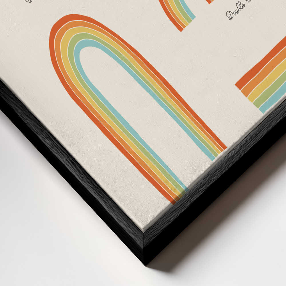 Canvas schilderi - Know Your Rainbows frame close-up - zwart frame