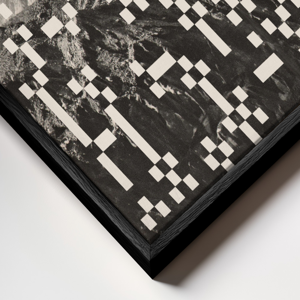 Toile - Mountainscape cadre en gros plan - cadre noir