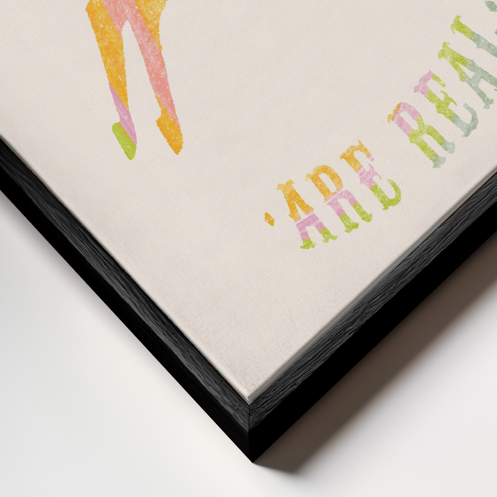 Leinwandbild - Unicorns Are Real rahmen Nahaufnahme - schwarzer Rahmen