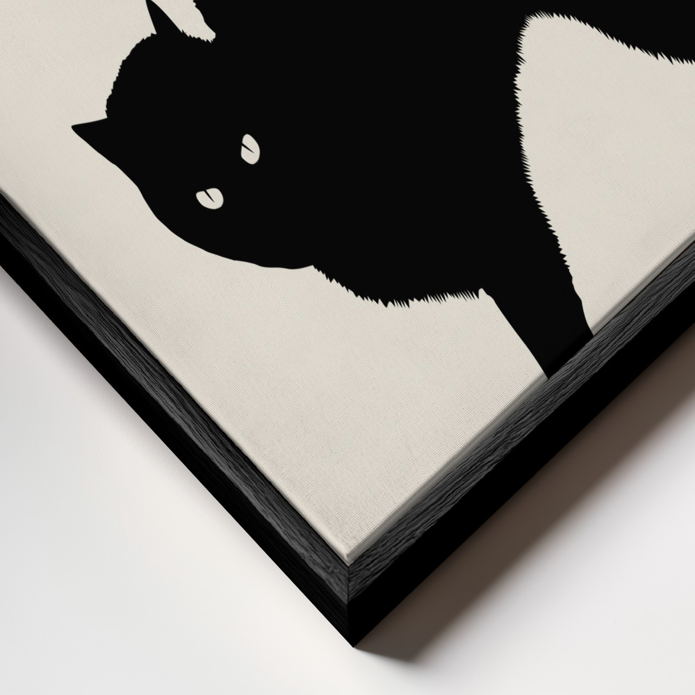 Canvas taulu - Meow kehys lähikuvassa - musta kehys