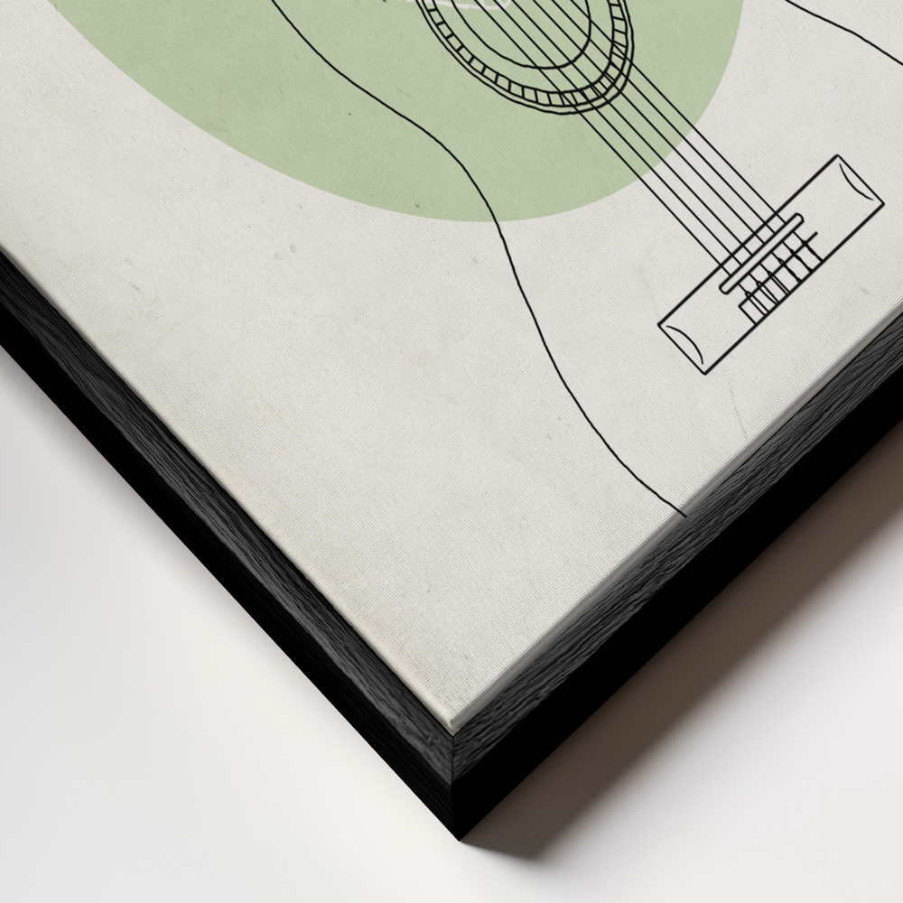 Stampe su tela - Guitar primo piano della cornice - cornice nera