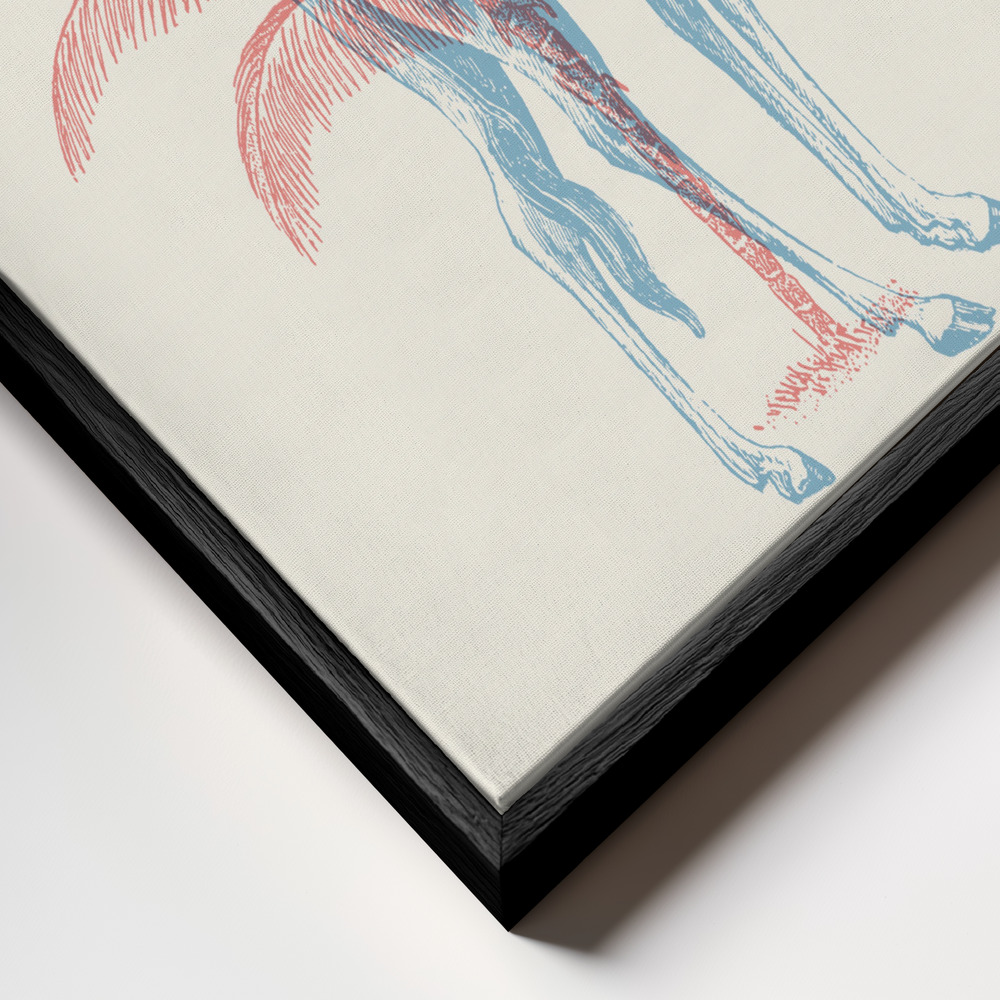 Toile - Giraffe cadre en gros plan - cadre noir