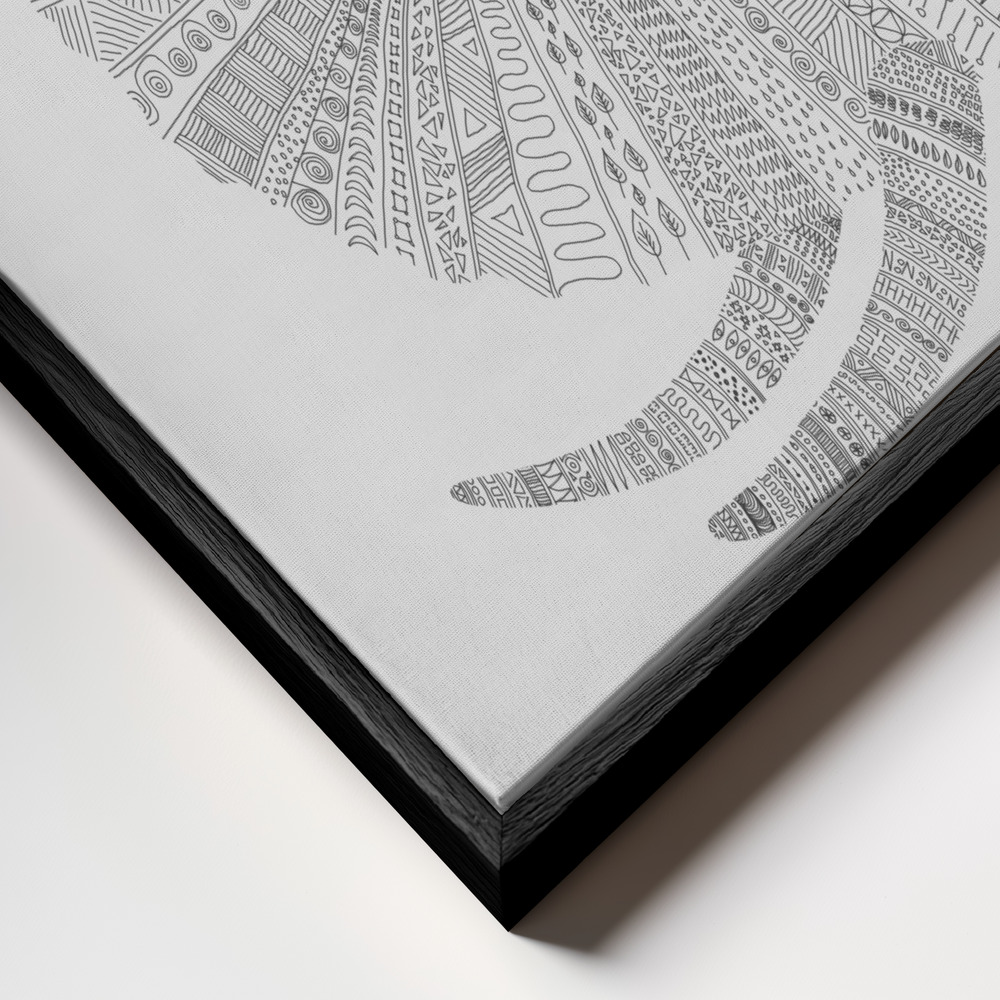 Toile - Elephant Nº5 cadre en gros plan - cadre noir