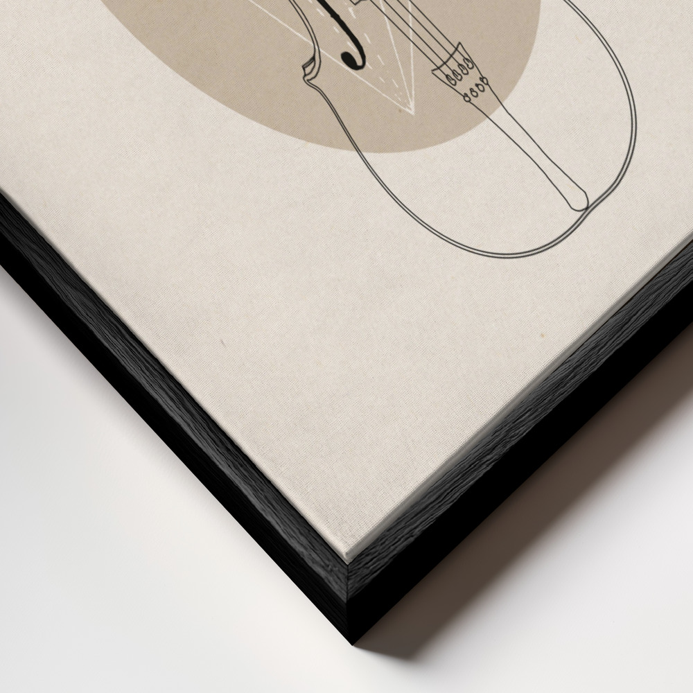 Canvas schilderi - Cello Geo frame close-up - zwart frame