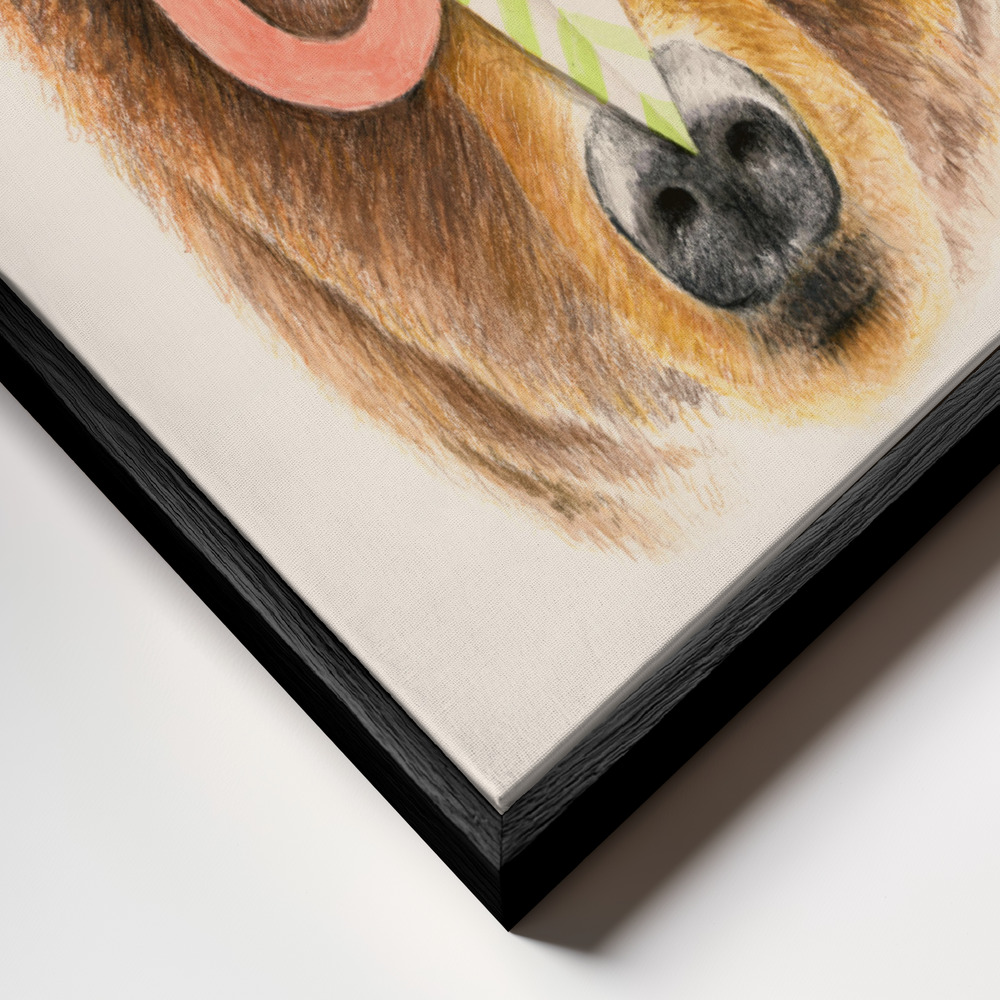 Toile - Bear Paper Mask cadre en gros plan - cadre noir