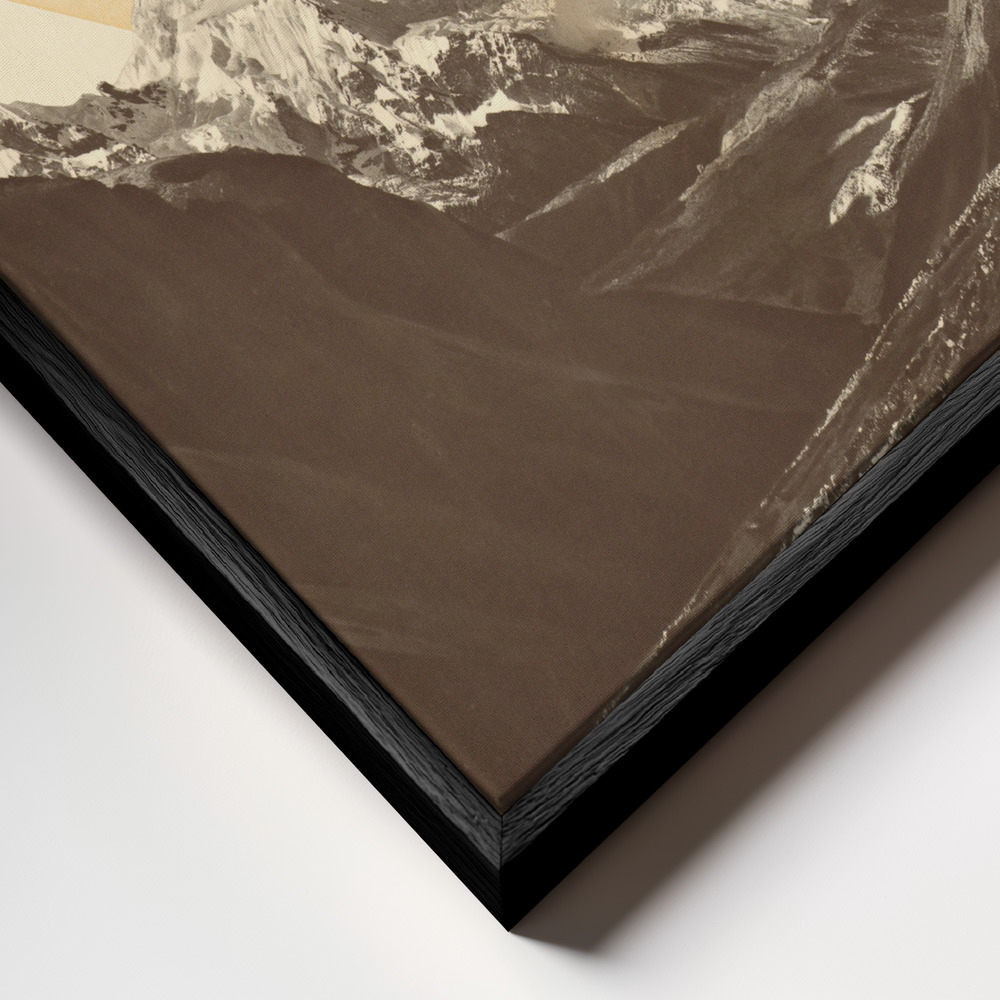 Canvas schilderi - Mountainscape Nº2 frame close-up - zwart frame