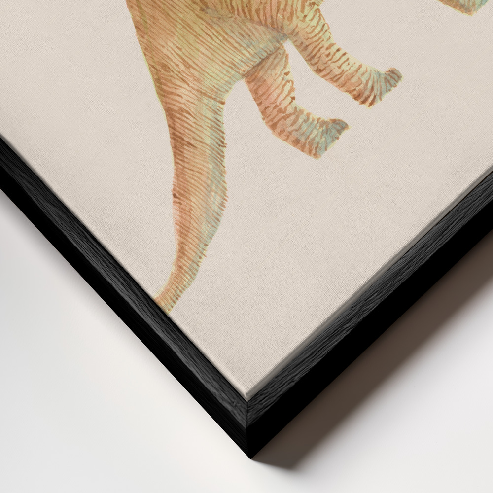 Toile - Diplodocus cadre en gros plan - cadre noir