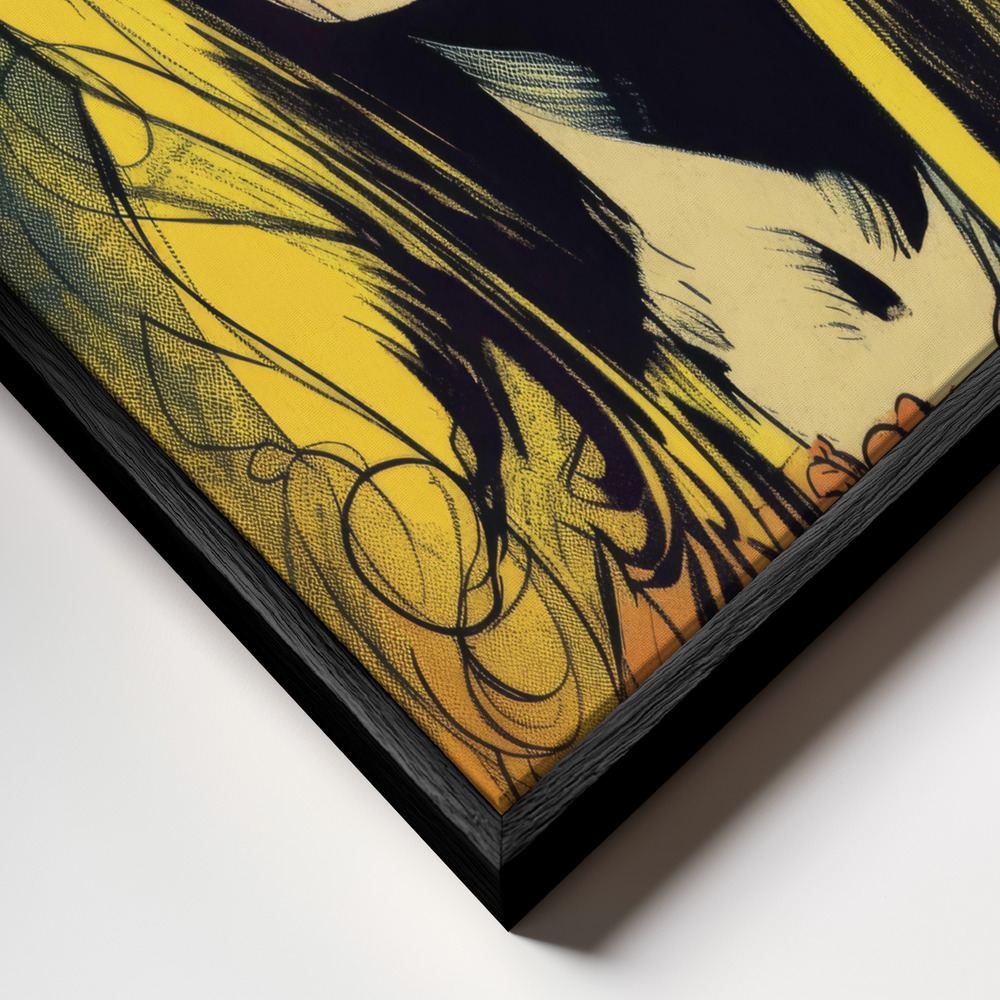 Canvas print - Don`t Worry frame close up - black frame