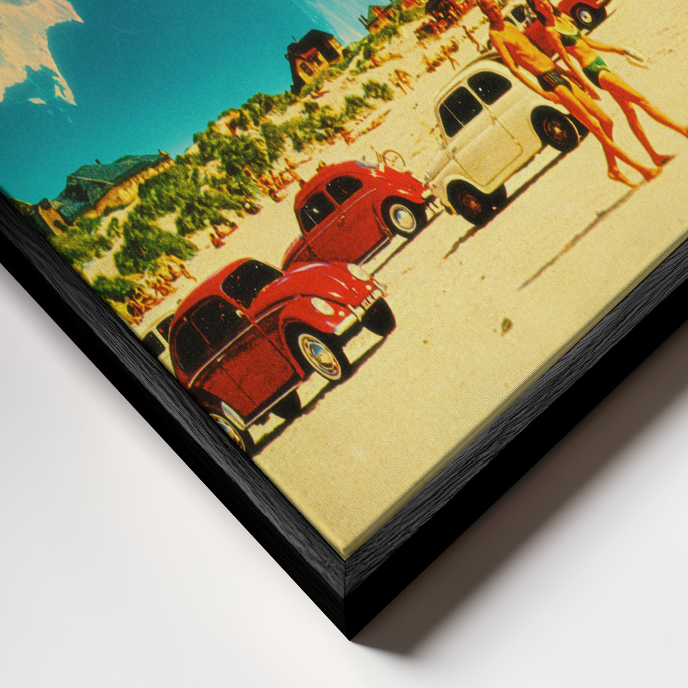 Canvas schilderi - Galaxy Beach frame close-up - zwart frame