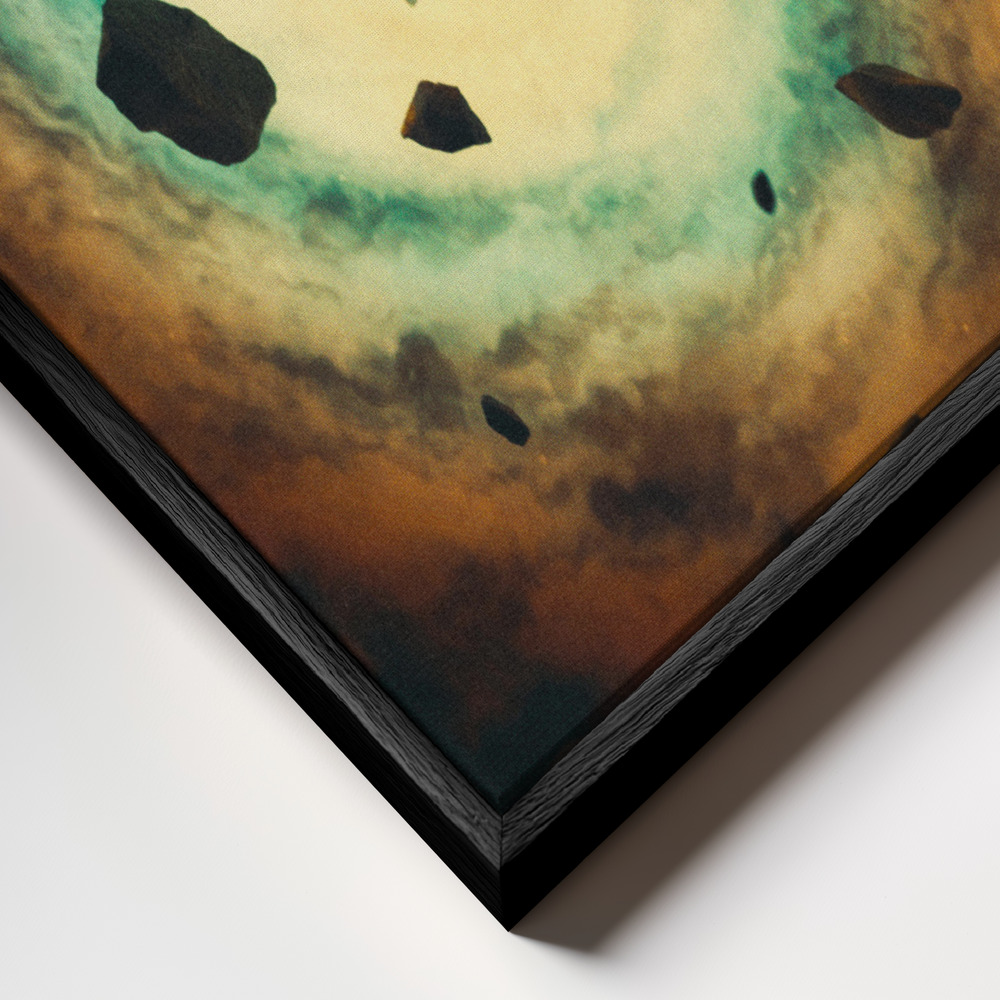Canvas schilderi - Falling Behind frame close-up - zwart frame