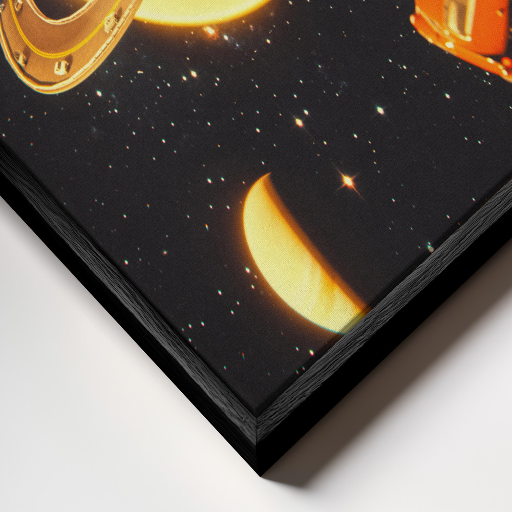 Canvas schilderi - Rings of Saturn frame close-up - zwart frame