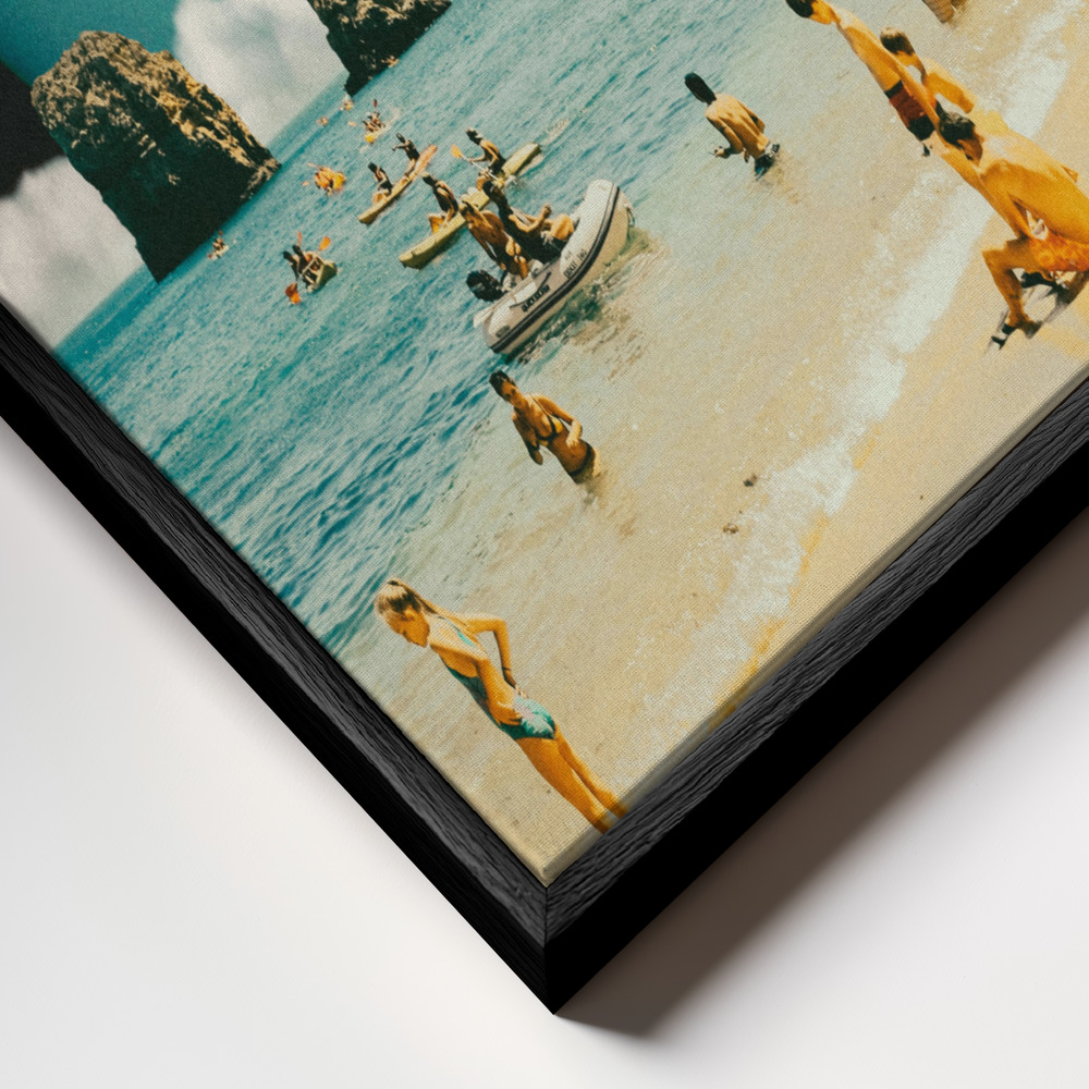Canvas schilderi - Space Beach frame close-up - zwart frame