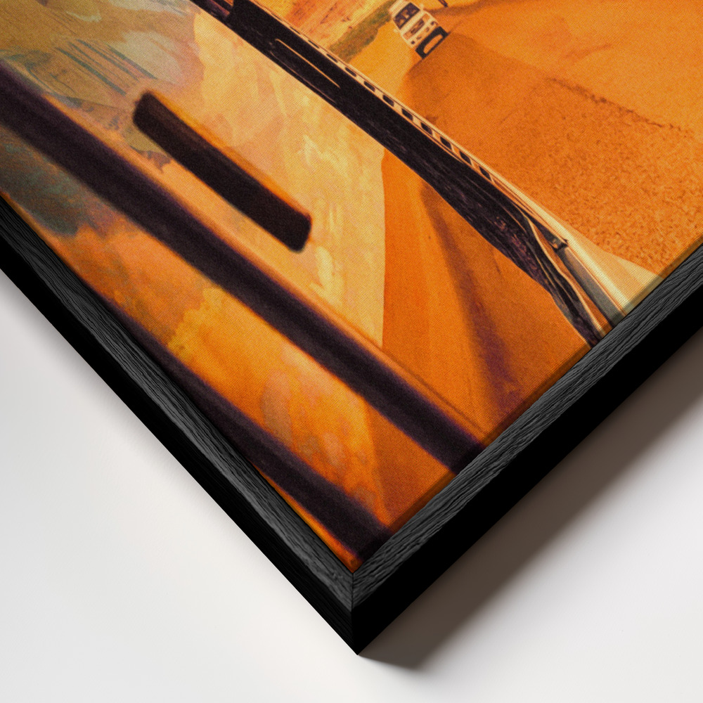 Canvas schilderi - The Real Road Trip II frame close-up - zwart frame