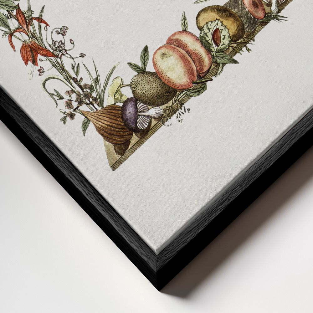 Canvas print - Hand Drawn Botanical Frame frame close up - black frame
