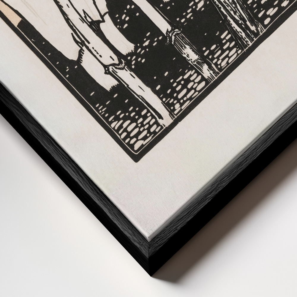 Canvas taulu - Ink Mushrooms (1915) kehys lähikuvassa - musta kehys