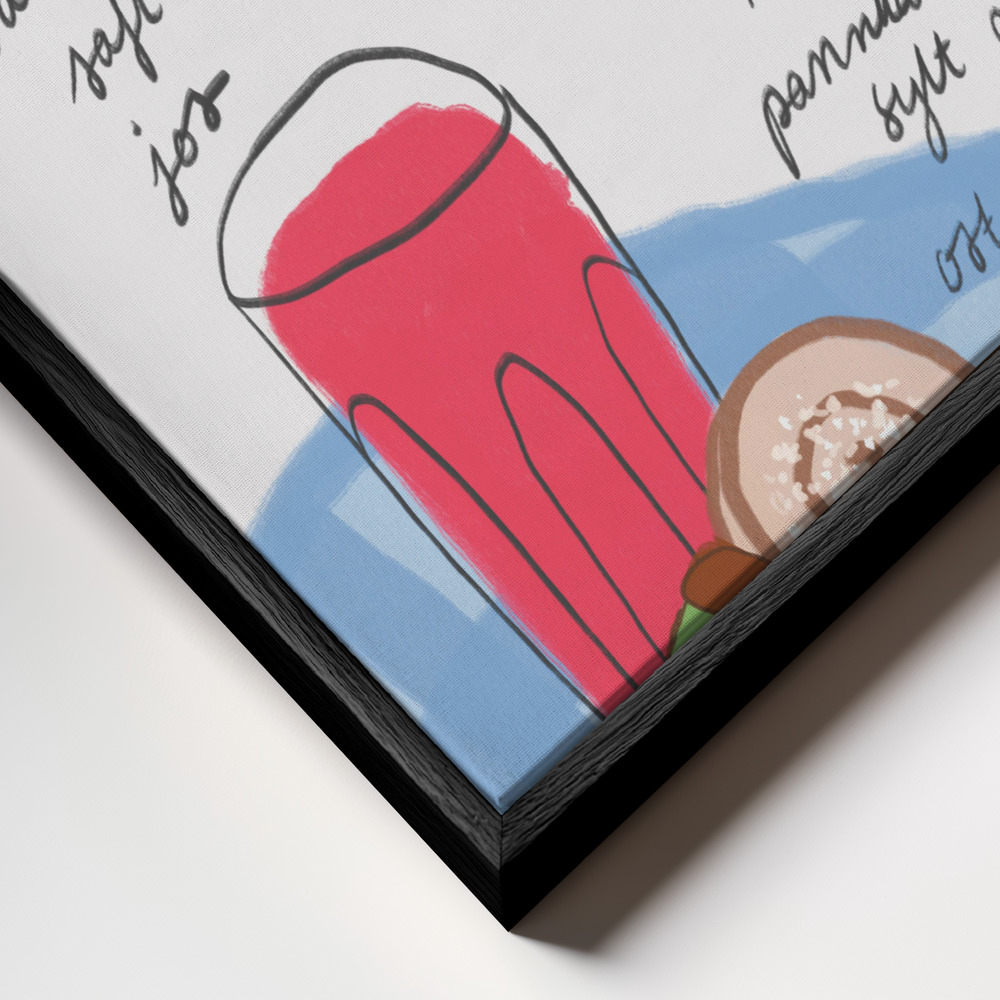 Toile - Fika cadre en gros plan - cadre noir