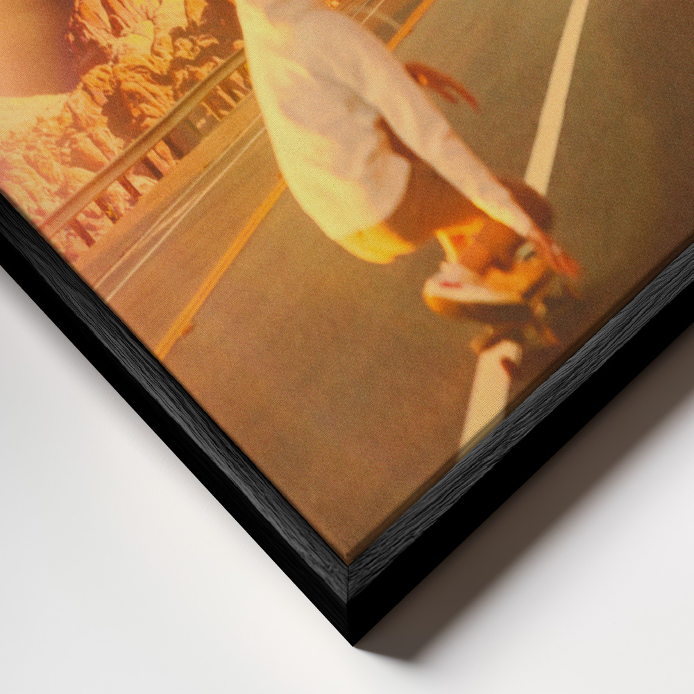 Lærred - Space Sk8er ramme nærbillede - sort ramme