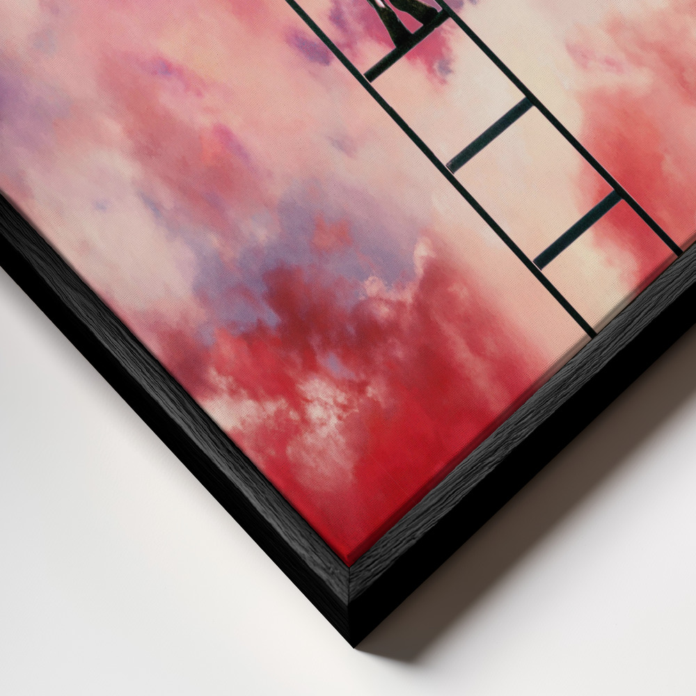 Obraz na płótnie - Cloud Painter zbliżenie ramki - czarna ramka