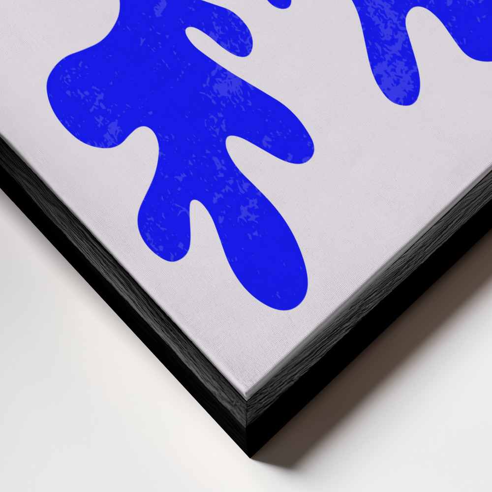 Stampe su tela - Abstract Blue Algae primo piano della cornice - cornice nera