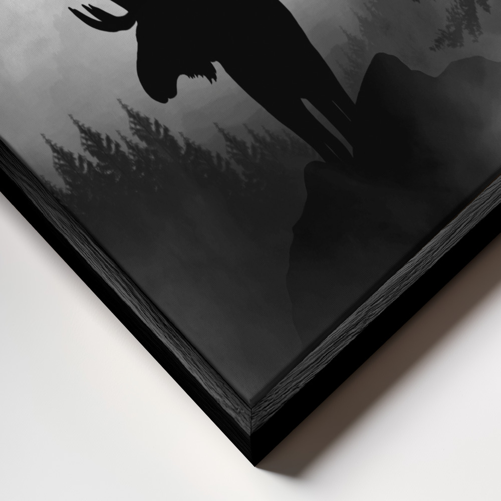 Canvas schilderi - Moose frame close-up - zwart frame