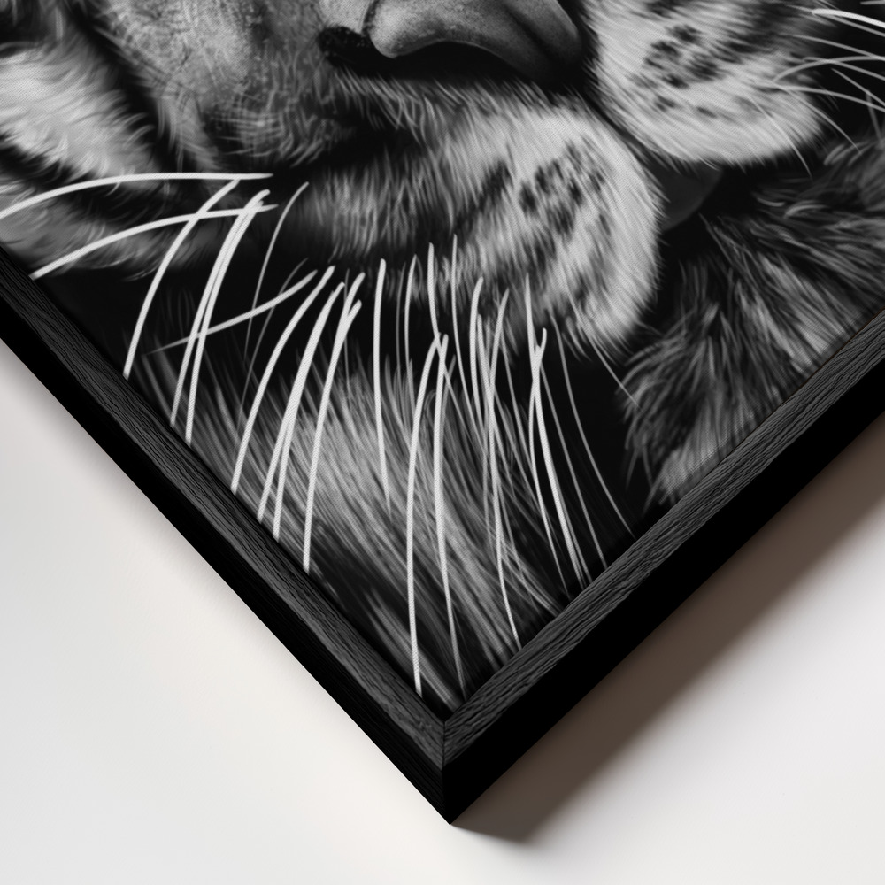 Toile - Tiger cadre en gros plan - cadre noir